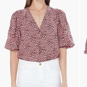 AFRM PINK LEOPARD BODYSUIT SIZE S